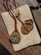 Brown Rose Ceramic Necklace
