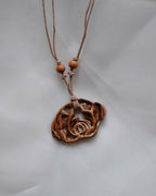 Brown Rose Ceramic Necklace