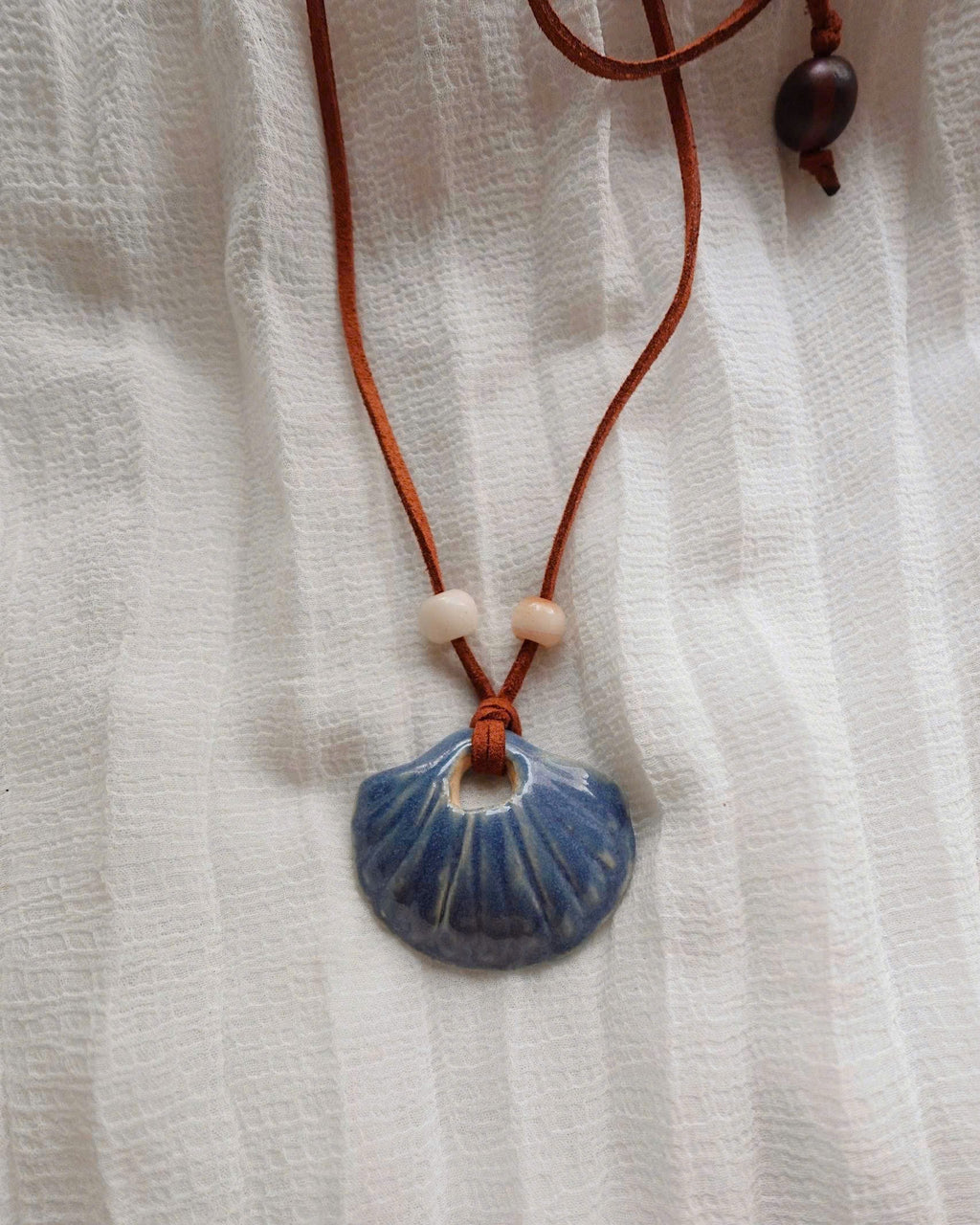 Seashell in Blue Ceramic Necklace