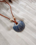 Seashell in Blue Ceramic Necklace