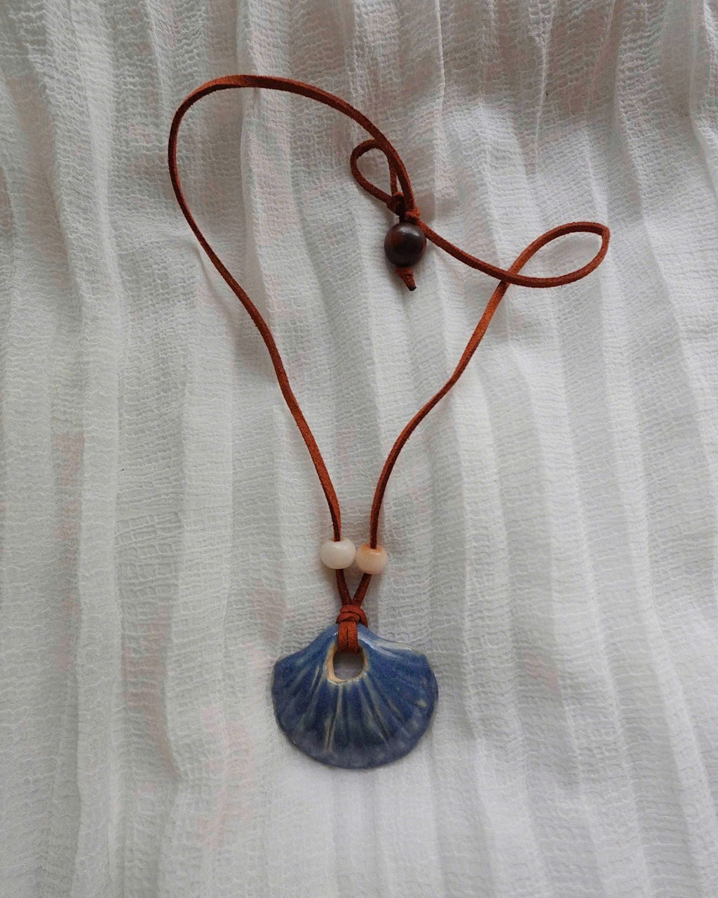 Seashell in Blue Ceramic Necklace
