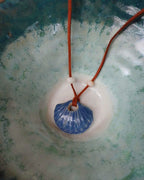 Seashell in Blue Ceramic Necklace