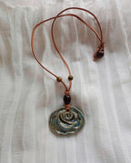 Green Rose Ceramic Necklace