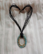 Oval Frame Ceramic Necklace
