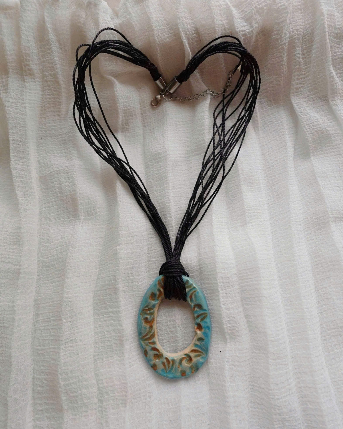 Oval Frame Ceramic Necklace