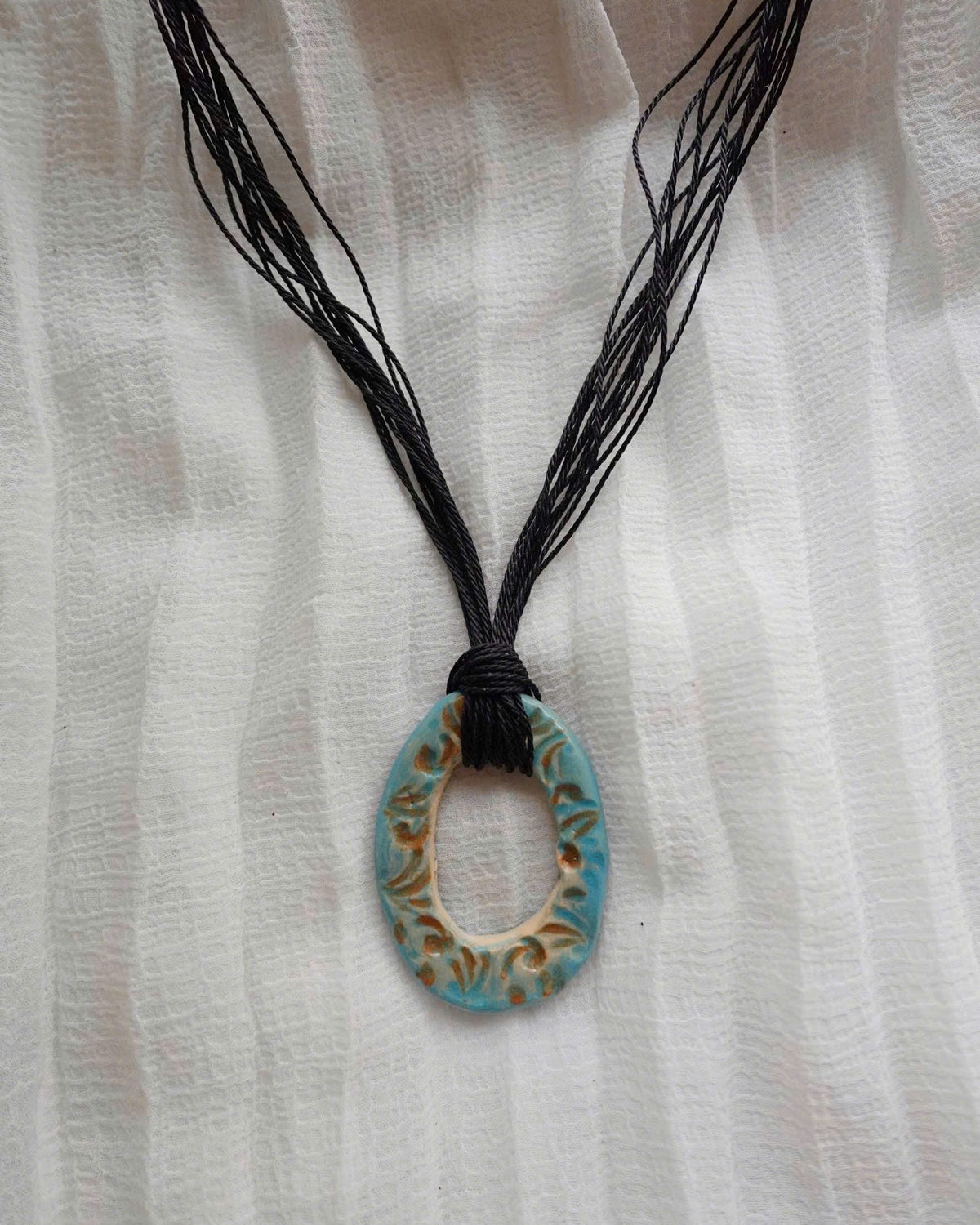 Oval Frame Ceramic Necklace