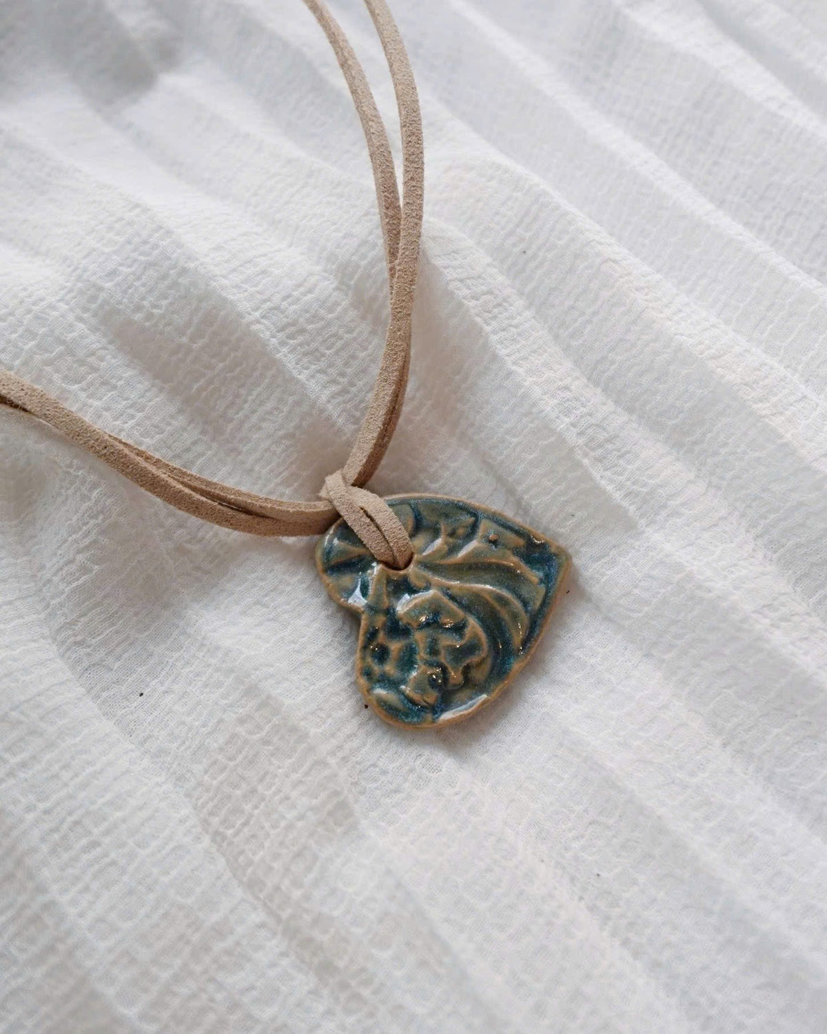 Green Heart Ceramic Necklace