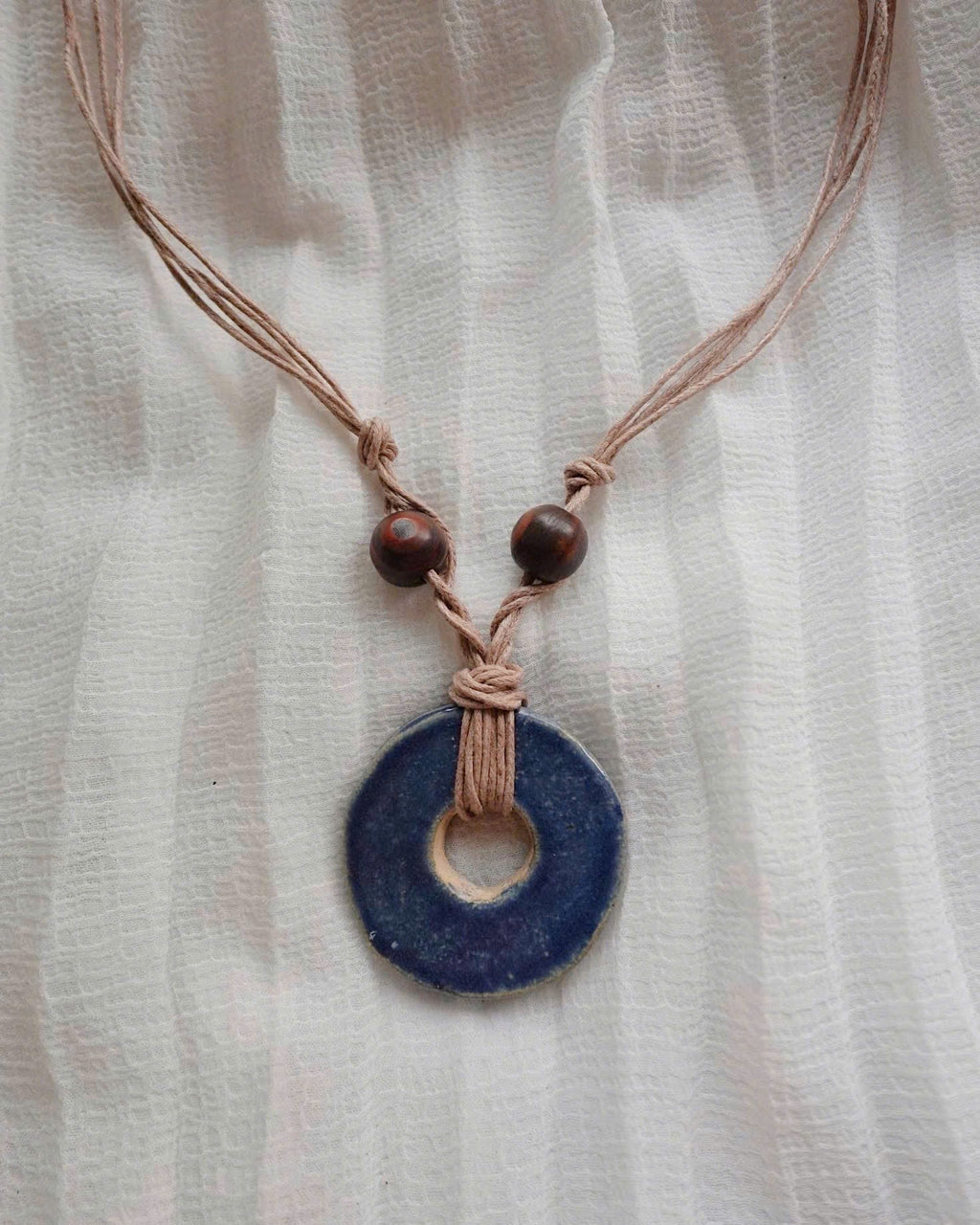 Indigo Halo Ceramic Necklace