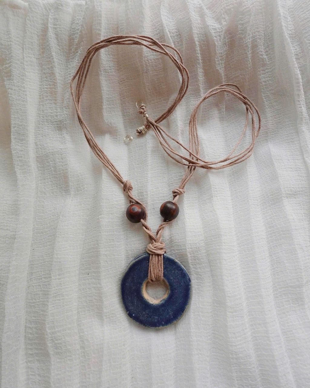 Indigo Halo Ceramic Necklace
