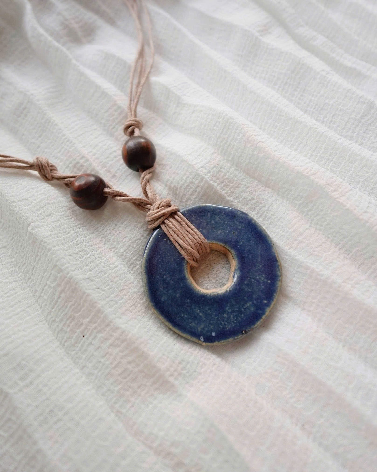 Indigo Halo Ceramic Necklace