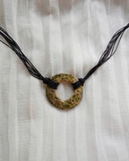 Olive Eclipse Ceramic Necklace