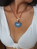 Seashell in Blue Ceramic Necklace