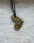 Olive Heart Ceramic Necklace