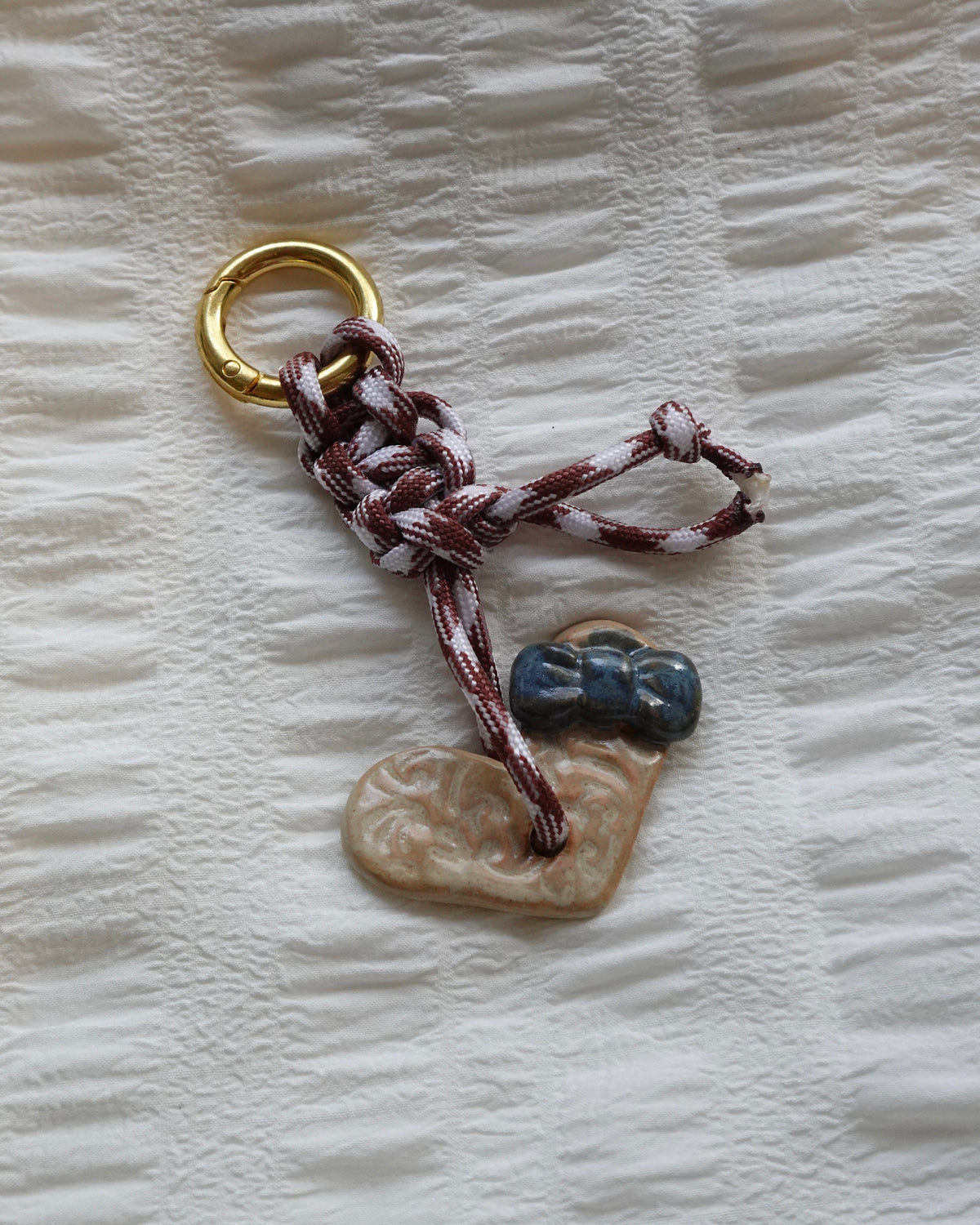 Ribbon Heart Bag Charm