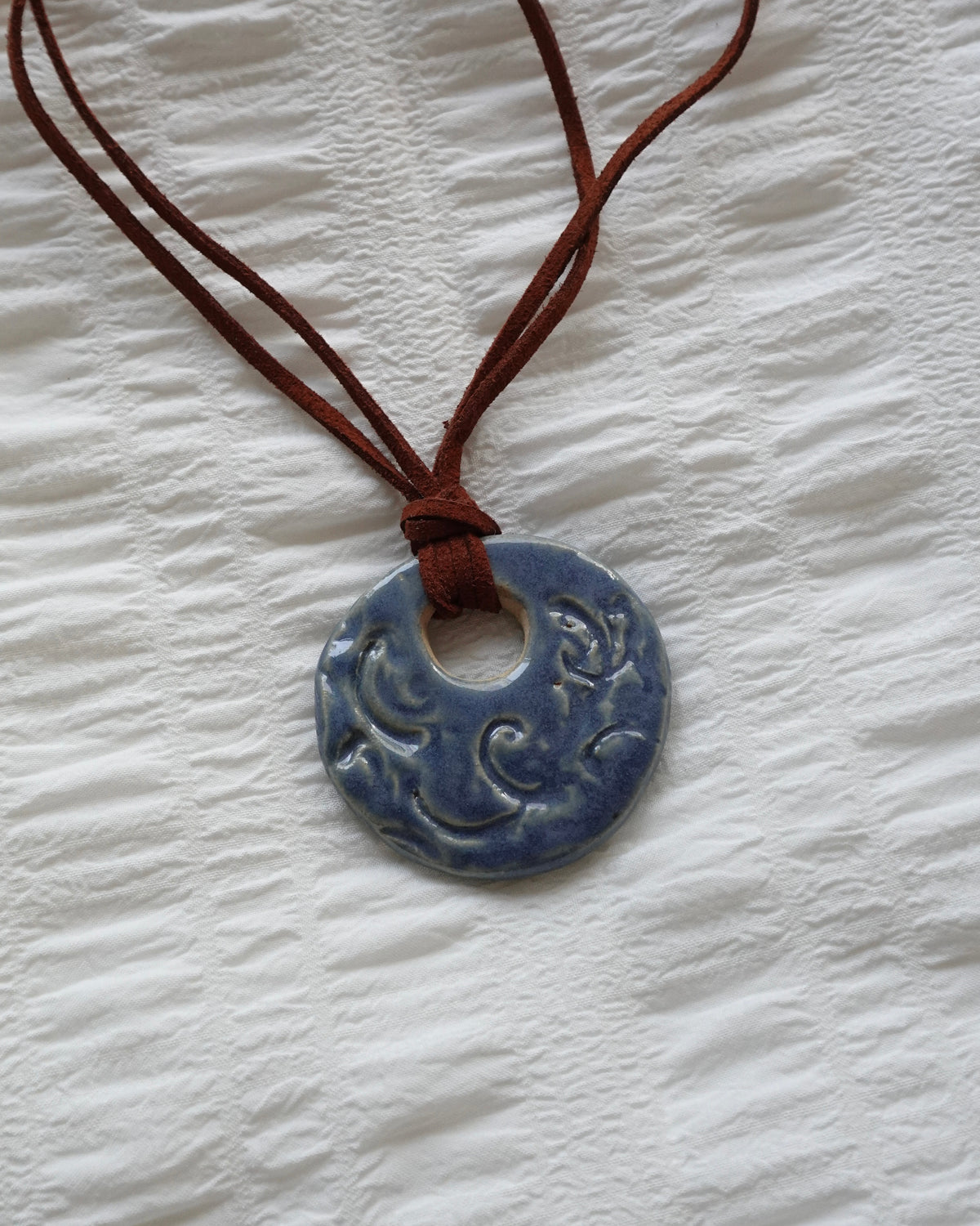Blue Orbit Ceramic Necklace