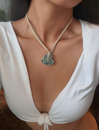 Green Heart Ceramic Necklace